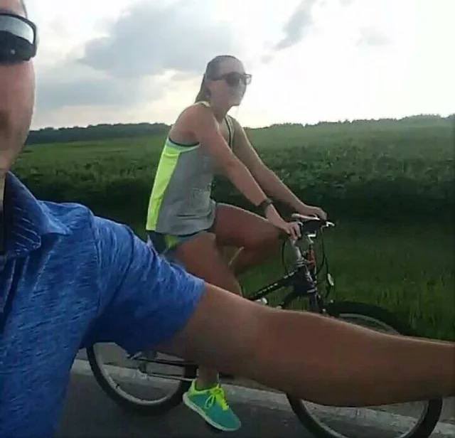 Last photo of Sierah Joughin, taken by her boyfriend on his motorcycle shortly before she was abducted and m*rdered.
