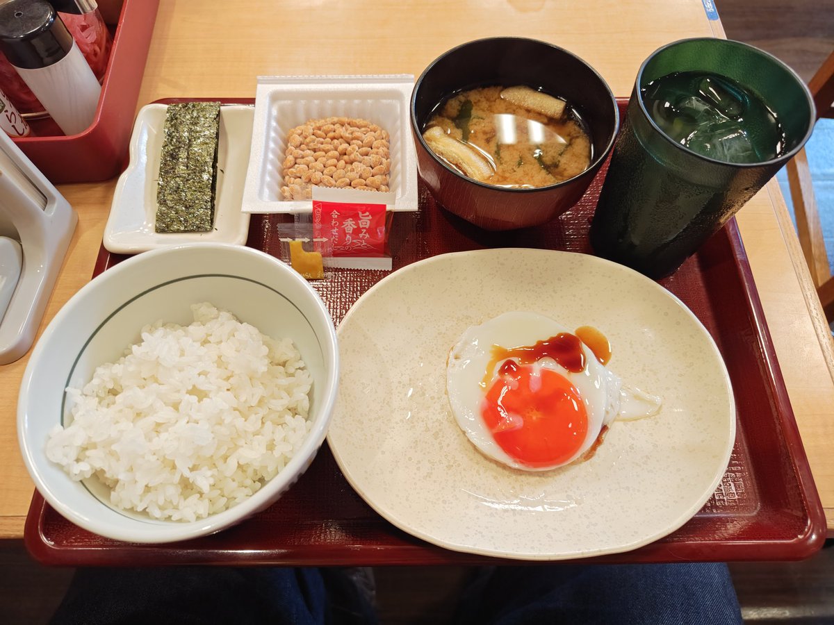 hatena_markchu's tweet photo. 目玉焼き納豆朝食（ごはん小盛）［クーポン利用で370円→320円］＠なか卯 神谷町店。ごちそうさまでした😋🍴💕 #なか卯 #神谷町 #虎ノ門 #港区 #東京都 https://t.co/ggLU8ANNIj