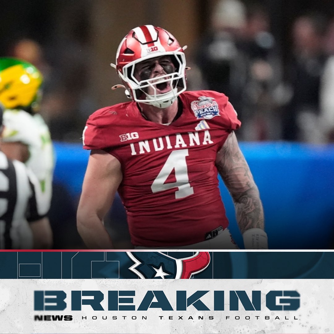 DDelgattoNFL's tweet photo. The #Texans drafted Indiana LB Aiden Fisher with the 243rd pick. https://t.co/cQo1Sz7btD