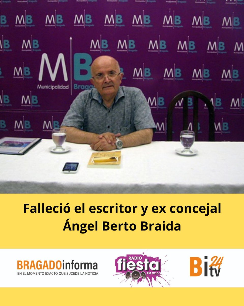 Falleció el escritor y ex concejal Ángel Berto Braida
bragadoinforma.com.ar/nota/30135/fal…
