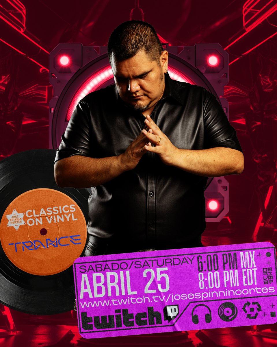 djjosespinnin's tweet image. TRANCE FAMILY, report in! 🛸
Classics on Vinyl está en vivo con vocal trance, uplifting trance y progressive trance.
Ven a saludar: twitch.tv/josespinnincor…
#trancefamily #twitchdjs #realdjing #vinyldj