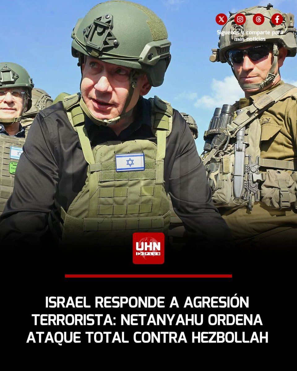 🇮🇱🇱🇧‼️ | Benjamín Netanyahu ordenó a las FDI atacar con contundencia a los terroristas de Hezbollah en el Líbano tras la flagrante violación del alto al fuego. Israel responde con fuerza ante el lanzamiento de proyectiles y drones contra su territorio por parte del extremismo