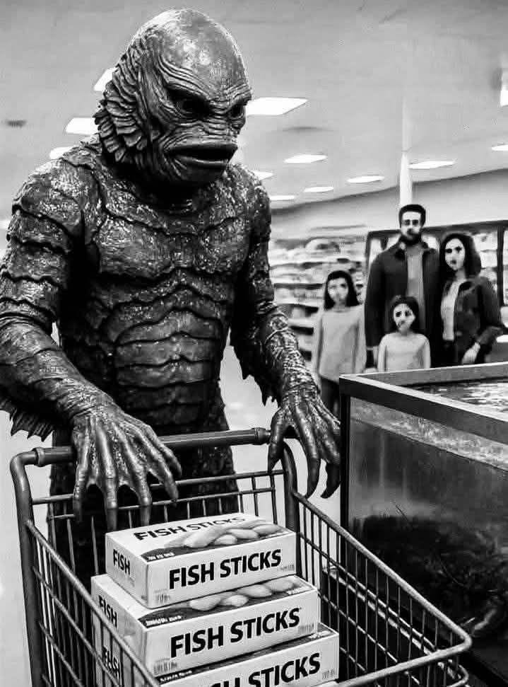 BunnieKat1962's tweet image. These are Hysterical! 
Creature from the Black Lagoon, he's so misunderstood!
#Funny