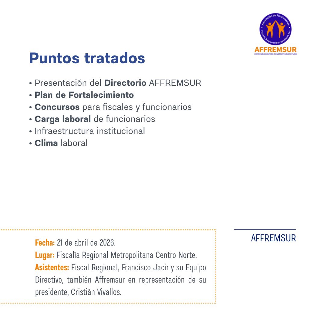 Asociación de Funcionarios Fiscalía Sur y Nacional tweet media