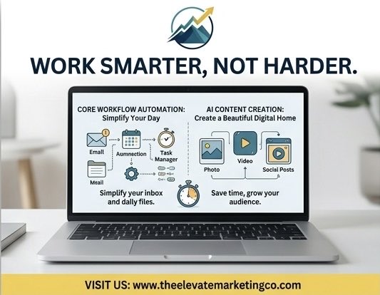 ElevateMktgCo's tweet photo. Stop managing tasks, start growing. 🚀
We automate the grind—from inbox management to content—so you can reclaim your time.
✨ Core Automation: Reclaim your day.
✨ AI Content: Build a presence that converts.
#ElevateMarketing #WorkSmarter #SmallBusinessGrowth https://t.co/MLut92ikby