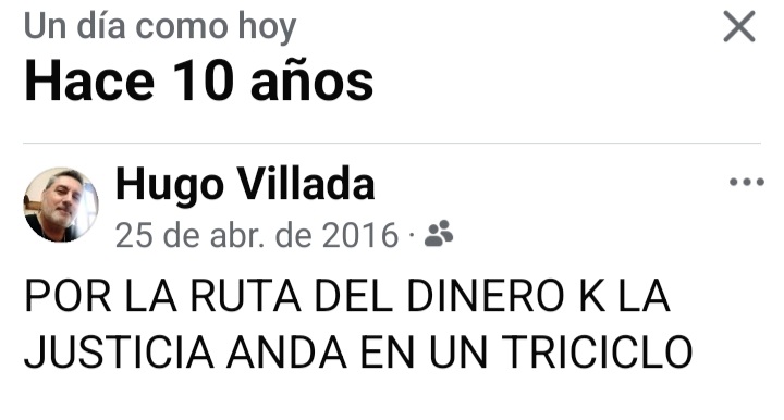 EVL hace 10 años.

Hoy CFK presa y embargada.
