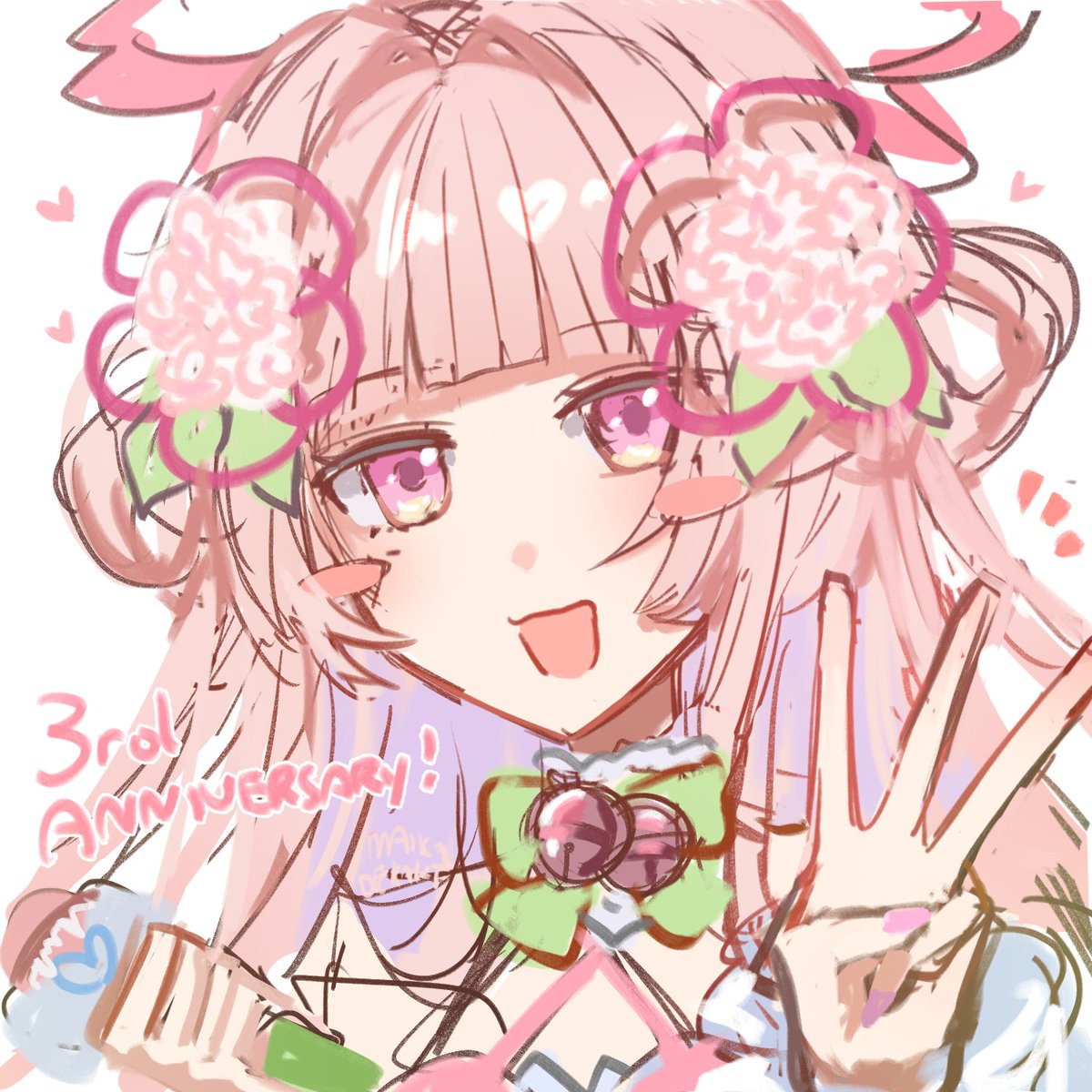 綾瀬桜さん🌸 #桜あーと
3周年おめでとうございました！お仕立てした衣装で落描き