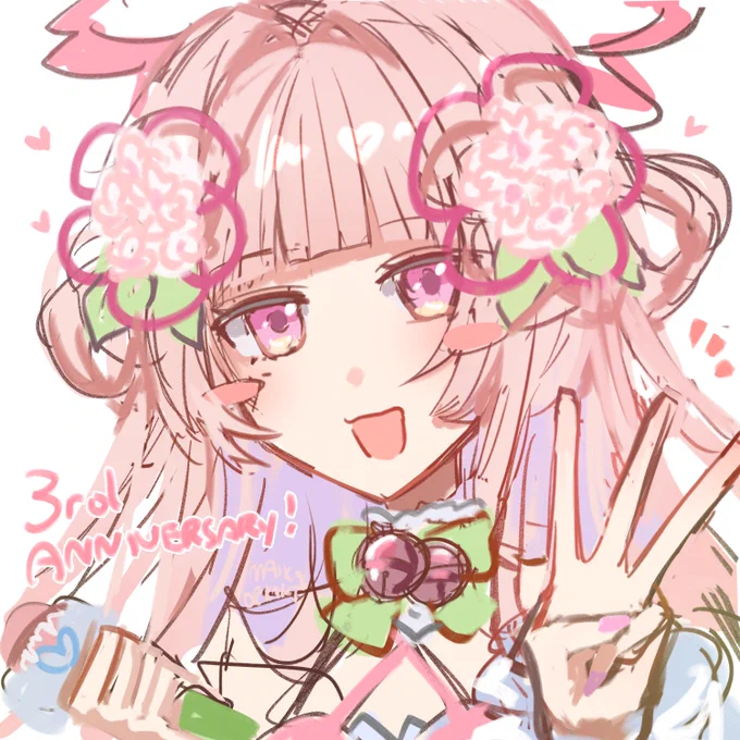綾瀬桜さん #桜あーと 3周年おめでとうございました!お仕立てした衣装で落描き