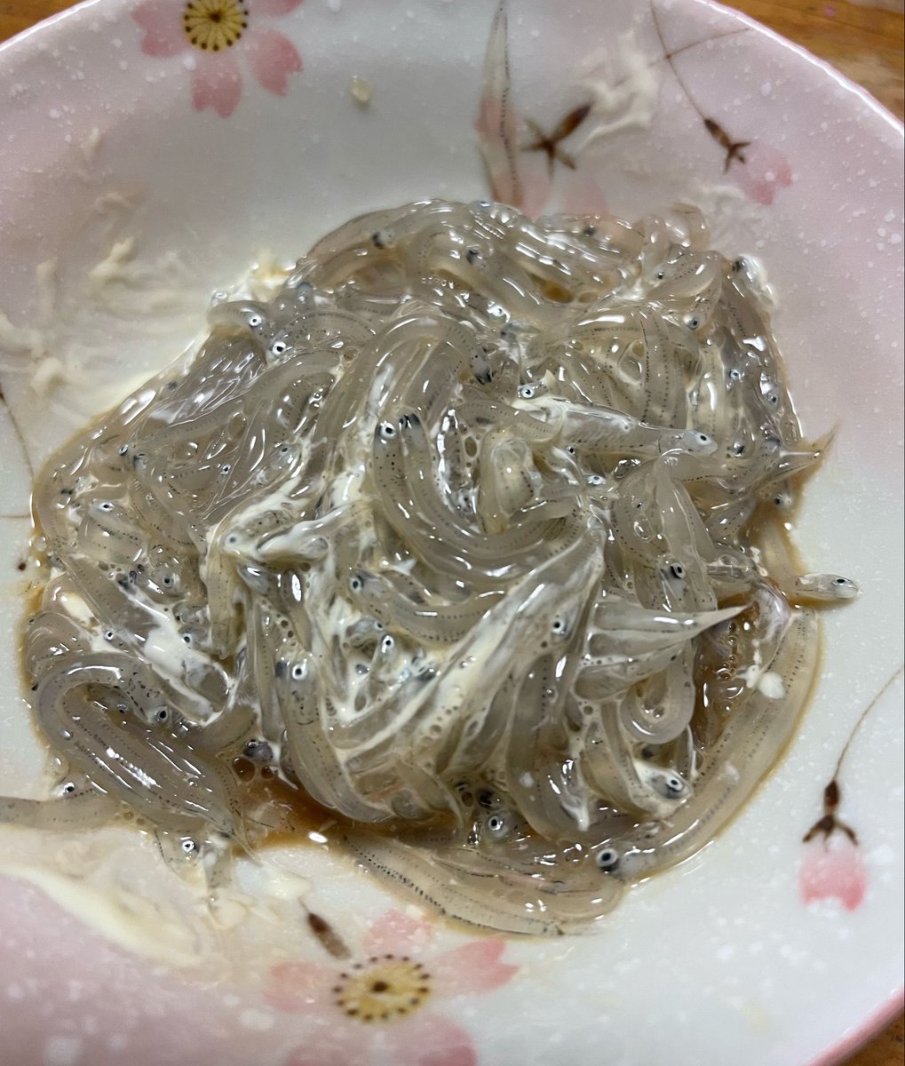 38cats's tweet photo. 見た目はあれなんだけどね、、生しらすはマヨネーズ＋ぽん酢で食べるのが好き。
ネギも入れたかった。 https://t.co/bt0l44czLf