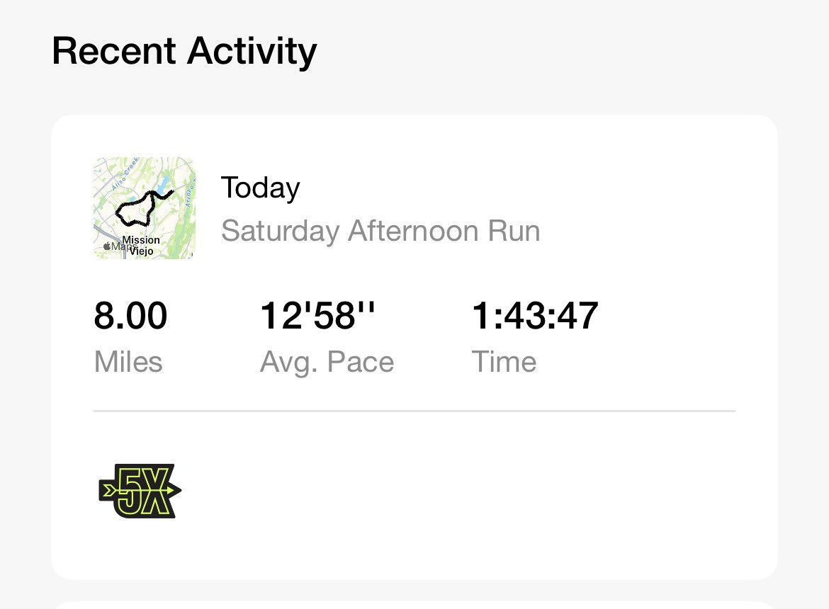 Saturday Run Complete 
8.0 miles at an average pace of 12:58 per mile <a href="/ComicConFit/">Comic Con Fit</a> #cosplayfit