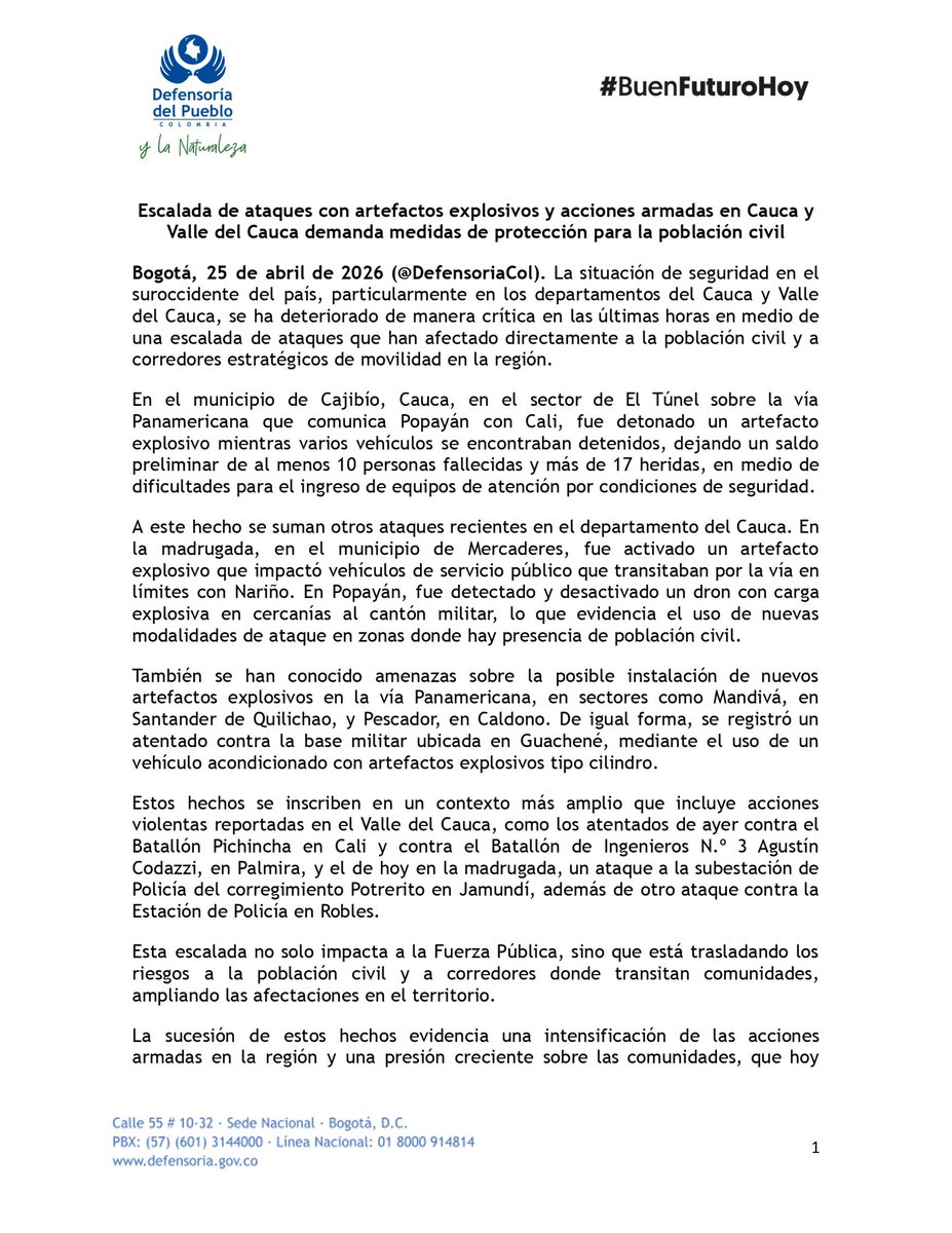Defensoría del Pueblo tweet media