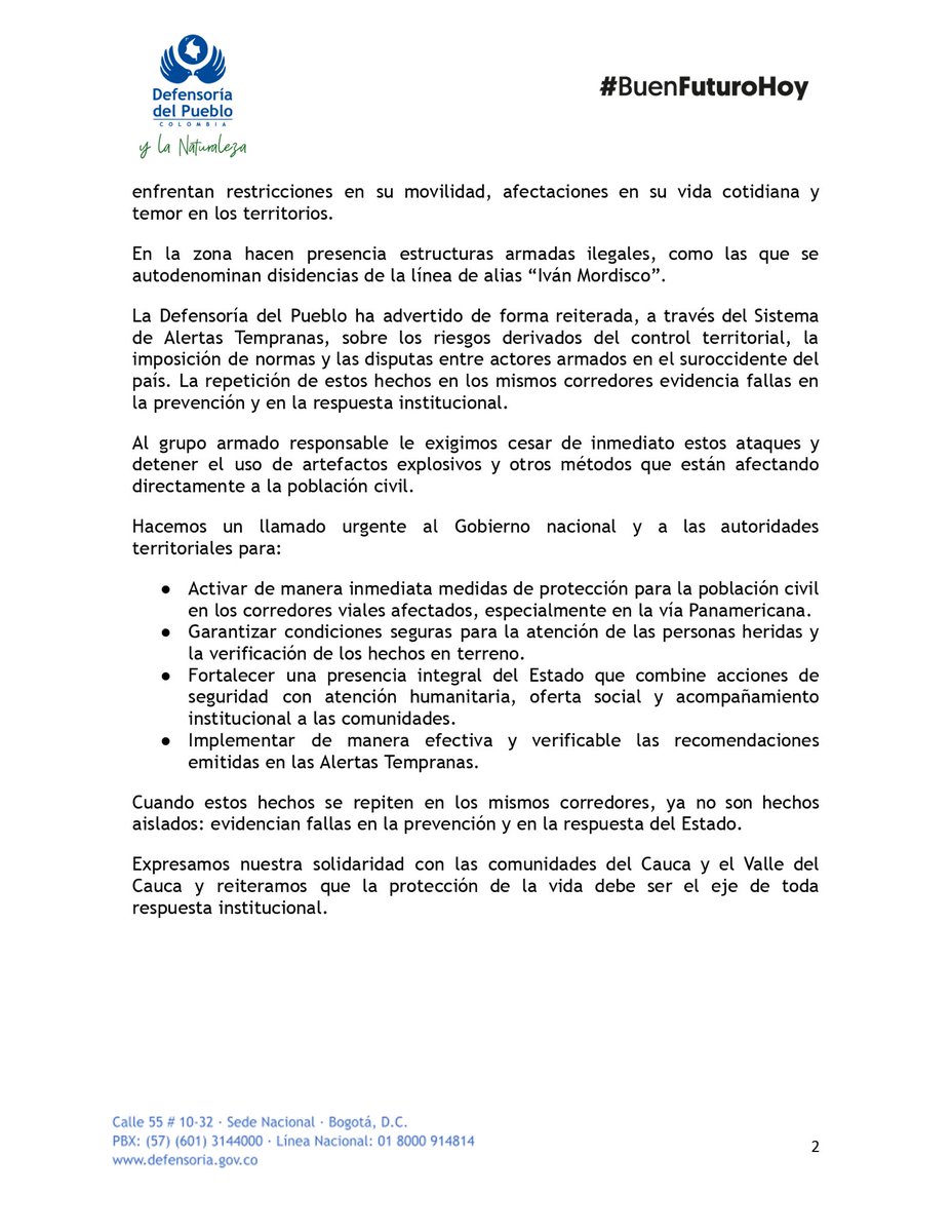 Defensoría del Pueblo tweet media