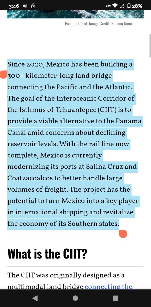 DomPachino101's tweet image. #TRADE_WARS #BUSINESS
Mexico Is Building “Land-Based Panama Canal” Right Now: 303 km Across Isthmus of Tehuantepec That Connects Pacific and the Gulf Without Passing Through Locks

...project not only has potential to circumvent limitations of Panama Canal
flip.it/lD9r-m