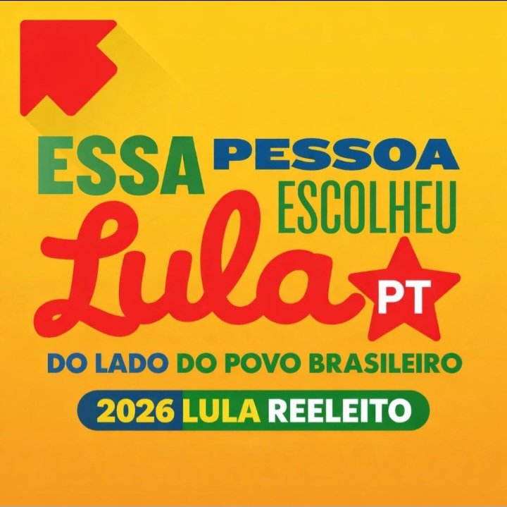 🚩LULA 2026
🚩LULA REELEITO 
🚩LUL4 VEM AÍ 
RT