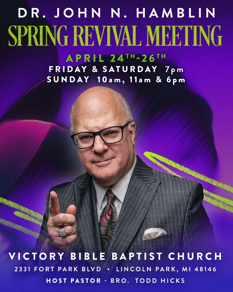DrJohnNHamblin's tweet photo. Heading to the revival pulpit in Lincoln Park, MI! Joy in serving Jesus! Host pastor, Brother Todd Hicks,... https://t.co/OQ0JT97lKT