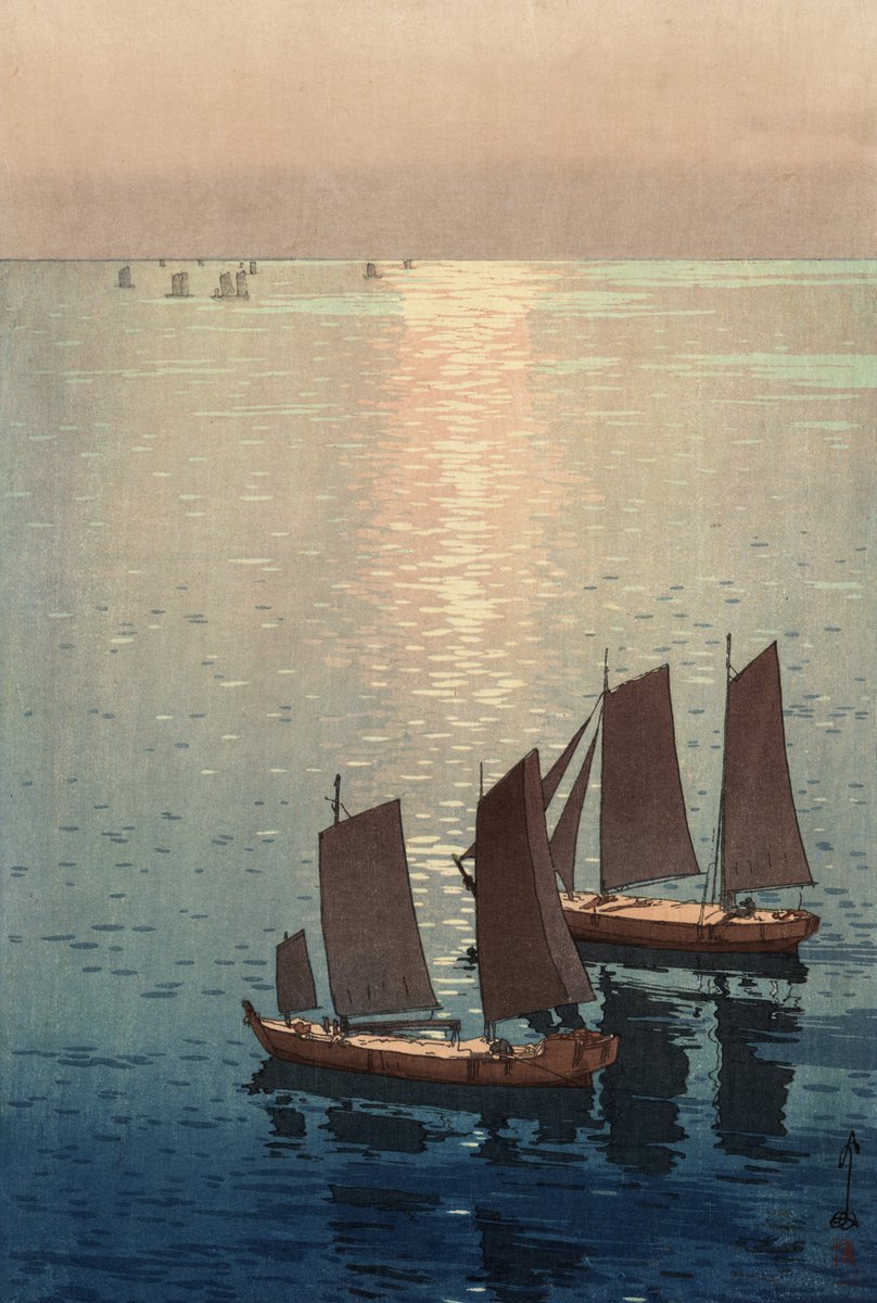 marysia_cc's tweet photo. Hiroshi Yoshida
Hikari umi (Glittering Sea), 1926 https://t.co/s2xKueagQq