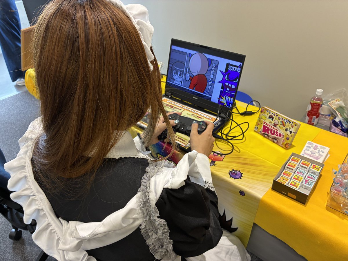 AppareFactory's tweet photo. 昨日の、#川越GAMEDIGG
50人以上の方に、プレイしてもらいました〜
ありがとうございます！

メイドの犯人にも遊んでもらいましたよ https://t.co/Lp43aS4Yu2
