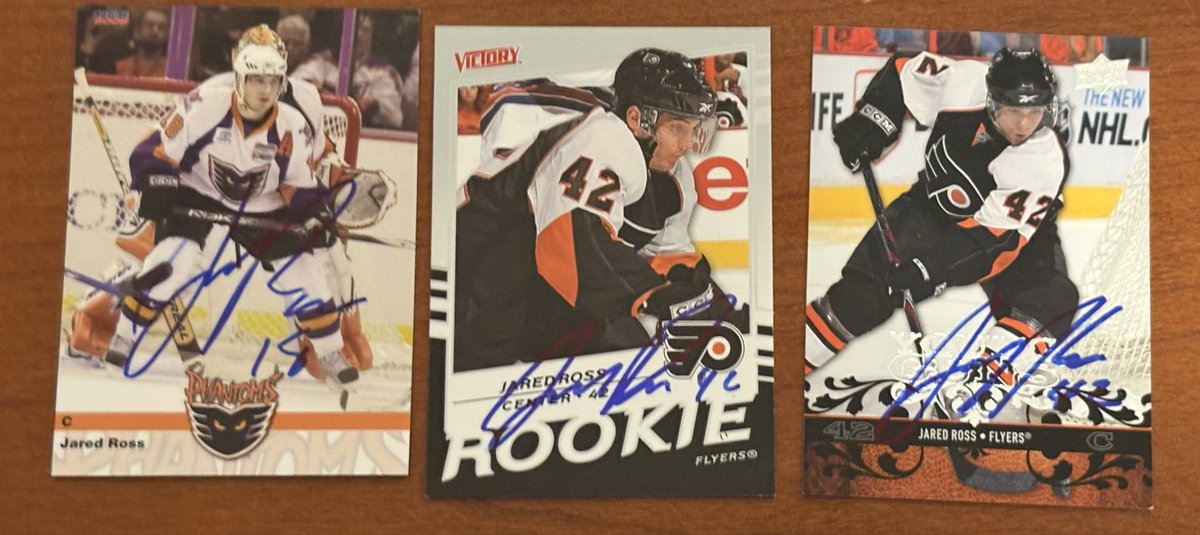 mjs80377's tweet image. Thanks to former @NHLFlyers &amp;amp; @LVPhantoms Center Jared Ross for signing my cards #Autographs  #HockeyCards #TTMAutographs #TTMSuccess #Collect #Hobby #TTM #UpperDeck #Score #LetsGoFlyers #IgniteTheOrange