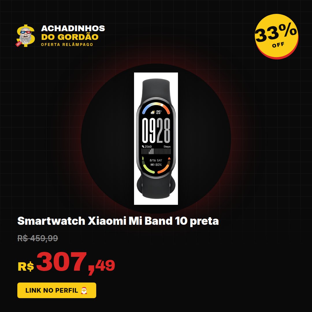 achadinhosdoxgu's tweet image. Relógio Smartwatch Xiaomi Mi Band 10 Global Preto

de R$ 592,61 por R$ 367,42 (-38%)

achadinhosdogordao.com/r/VKAJkDfe?src…

#achadinhos #promo