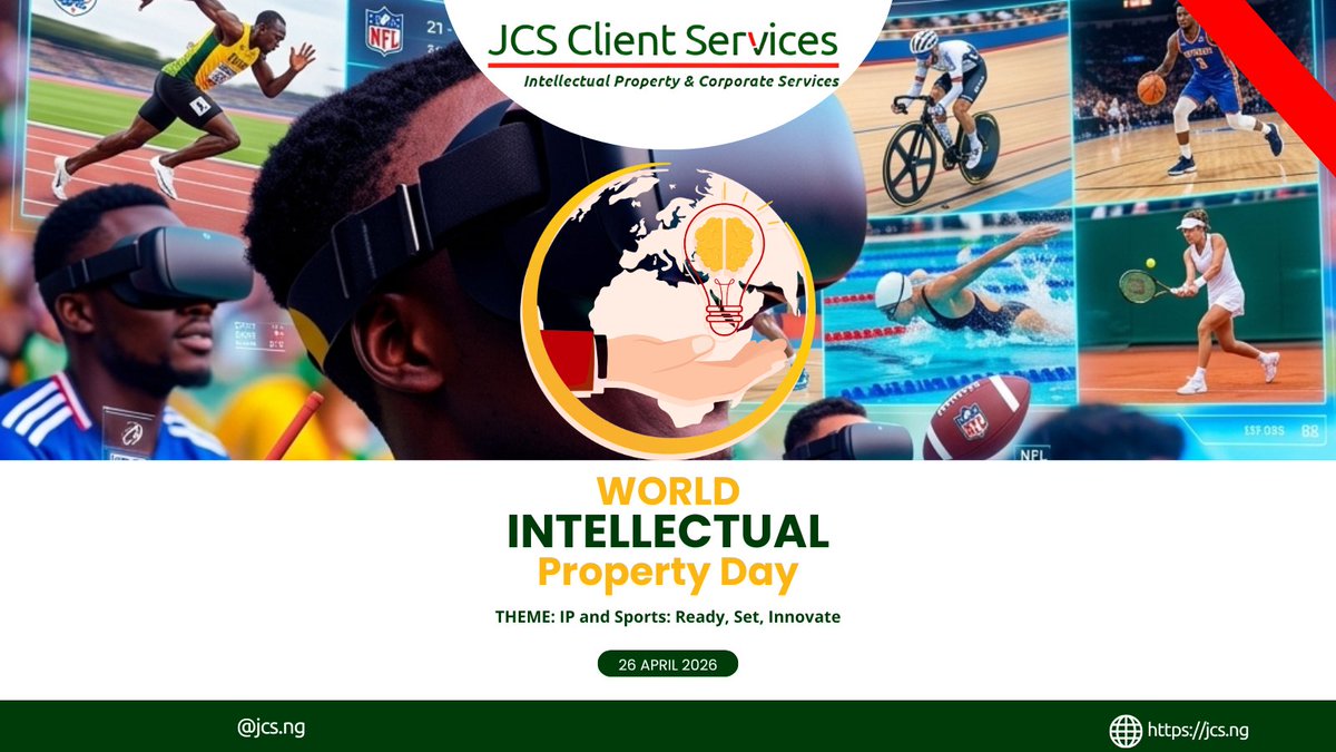 JCS_NG's tweet photo. This year’s World IP Day theme - IP and Sports: Ready, Set, Innovate, celebrates the powerful intersection of sports and innovation. It’s where ideas, technology, and creativity unite to inspire athletes. 

#WorldIPDay #Innovation #Sports #Jcsclientservices #Intellectualproperty https://t.co/9Zd21YsCKT