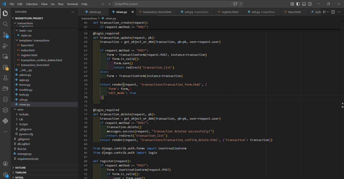 Obinna32_'s tweet image. Building BudgetFlow  📈—a full-stack Personal Finance Tracker!
Built mainly with #Django
✅ Secure User Auth
✅ Full CRUD (Income/Expenses)
✅ Real-time Balance Dashboard
✅ Search &amp;amp; Filter features
 🚀✨
#WebDev #Coding