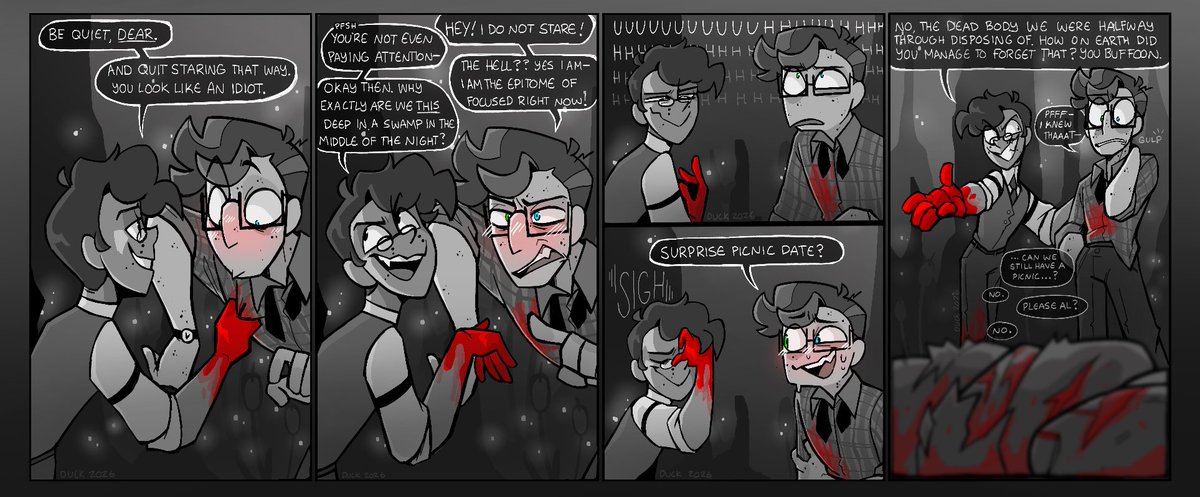 DuckieWasntHere's tweet photo. “Howl” A little Murdermedia comic I did for a university project last quarter #murdermedia #hazbinhotel https://t.co/TvDqn3jW0G