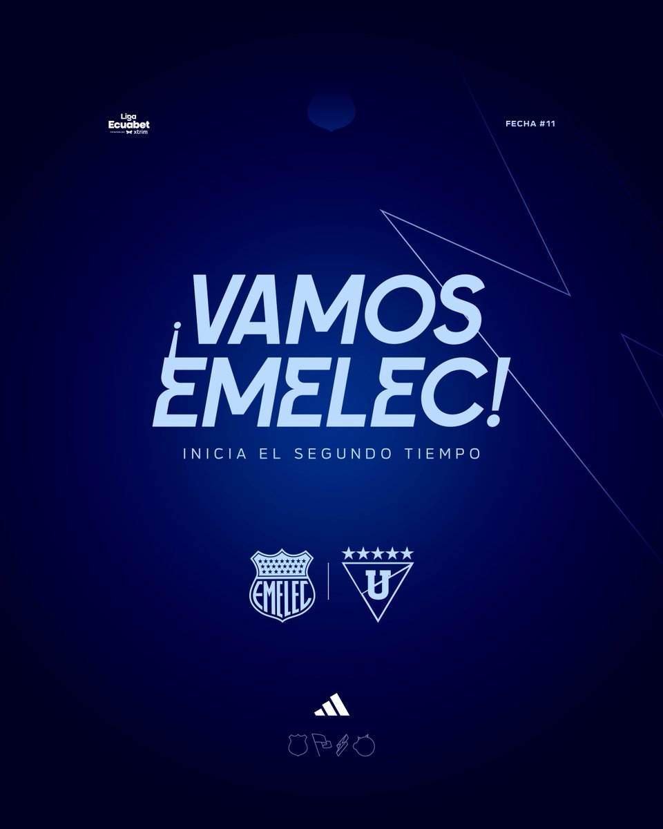CSEmelec's tweet photo. ⚽ 🔛 Inicia el segundo tiempo.
#CSExLDU 0-0
#VolviendoASerEmelec #LigaEcuabet #MesDelEmelecismo https://t.co/FE4orEfMJO
