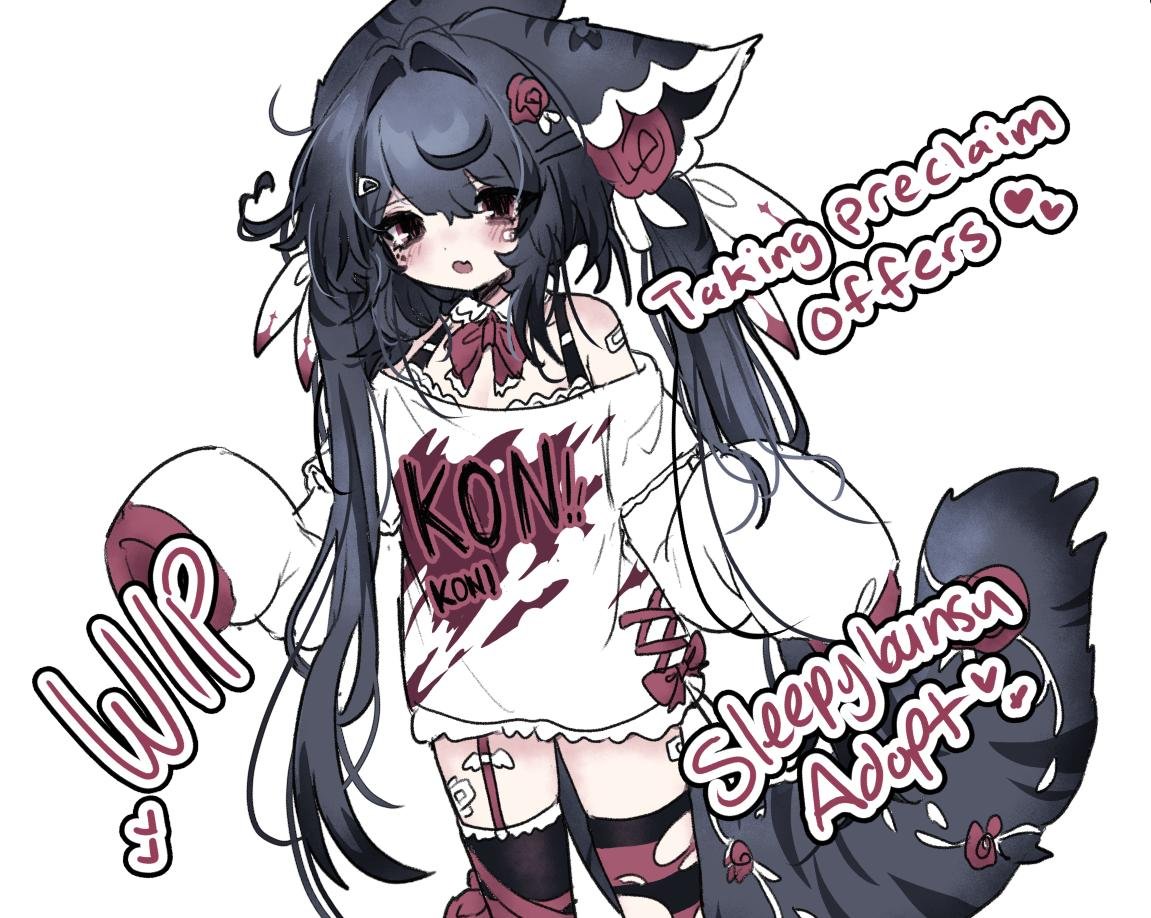 Sleepybunsu's tweet photo. 🖤 Striped Rose Fox 🖤🌹

Work in progress Adopt! https://t.co/q2kg4xuP9b