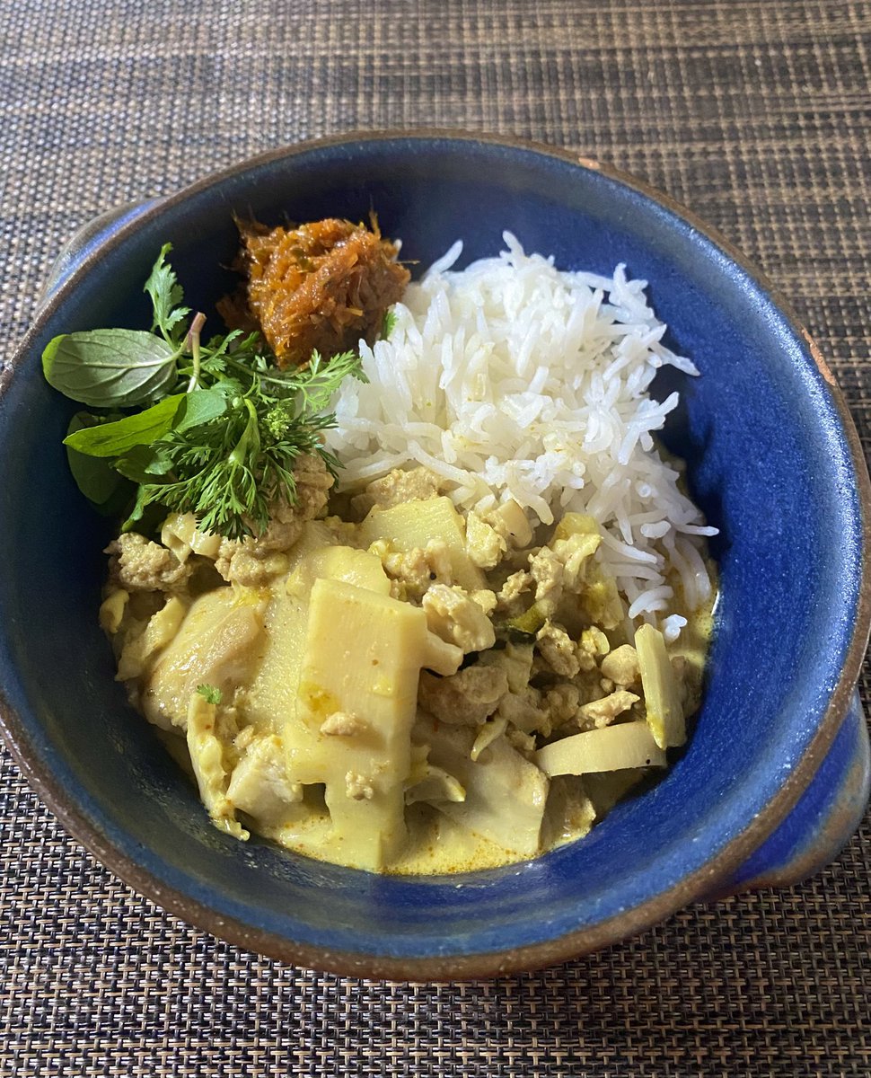 筍の季節に一回はやらなあかん。筍がわんさか入ったタイカレー。わたしはイエローが好きです。