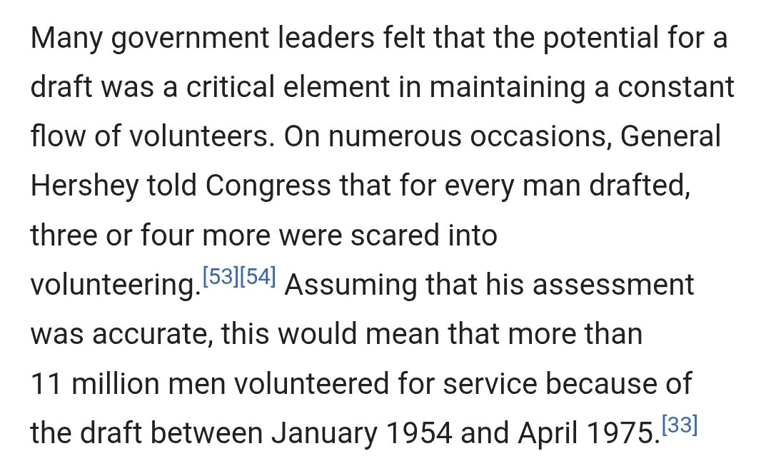 MarkTimeAuthor's tweet photo. Reminder that the draft's bona fide conscription of the populace is only part of the puzzle. 

It's more useful as a psychological tool to get you to volunteer. Inducing enlistment to avoid being fed into the meat grinder is not a bug; it's a feature.

Keep this in mind. https://t.co/nfeCVjy5cY