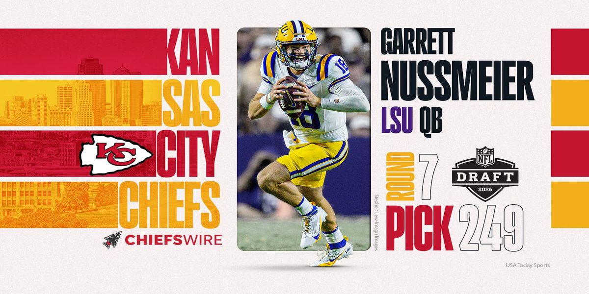 TheChiefsWire's tweet photo. Chiefs select LSU QB Garrett Nussmeier at No. 249 in 2026 NFL Draft

📸 Chiefs Wire / USA Today Sports https://t.co/mZjfj1EwAp https://t.co/ZWYud6TFuF