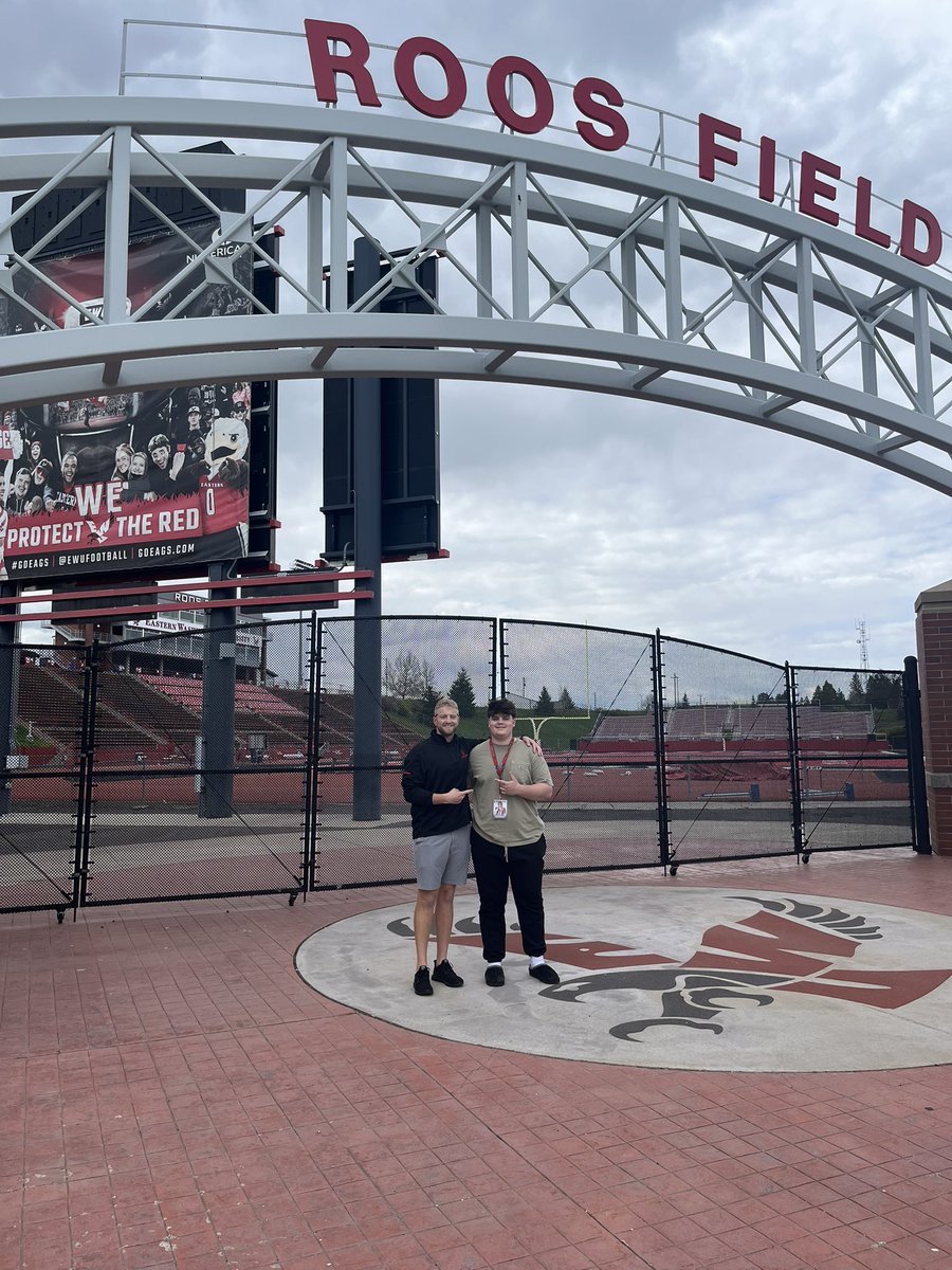liam_richa11150's tweet photo. Had a great time in Cheney for EWU’s unofficial visit. Loved meeting coaches @CoachGermer @EWUCOACHBROWN 
and am excited to continue to grow our relationship! 

@JWilley3 
@Coach_TuiAvaava 
@AepRecruiting https://t.co/ZyBncoMyz1