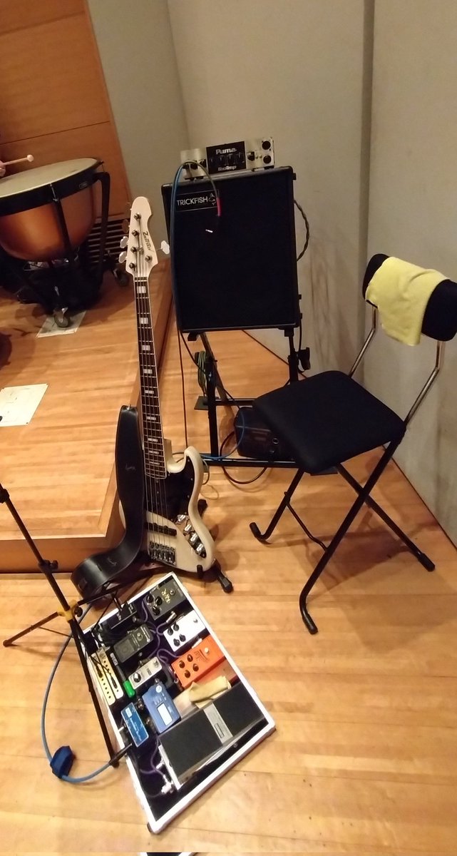 BassplayerSenyo's tweet photo. ふわふわ吹奏楽部🍀お祭りコンサート
ただいま準備中です♪
ベース&amp;アンプ関係はいつものAtelierZとTecAmp&amp;TRICKFISH 208 https://t.co/H5p3k9urb2