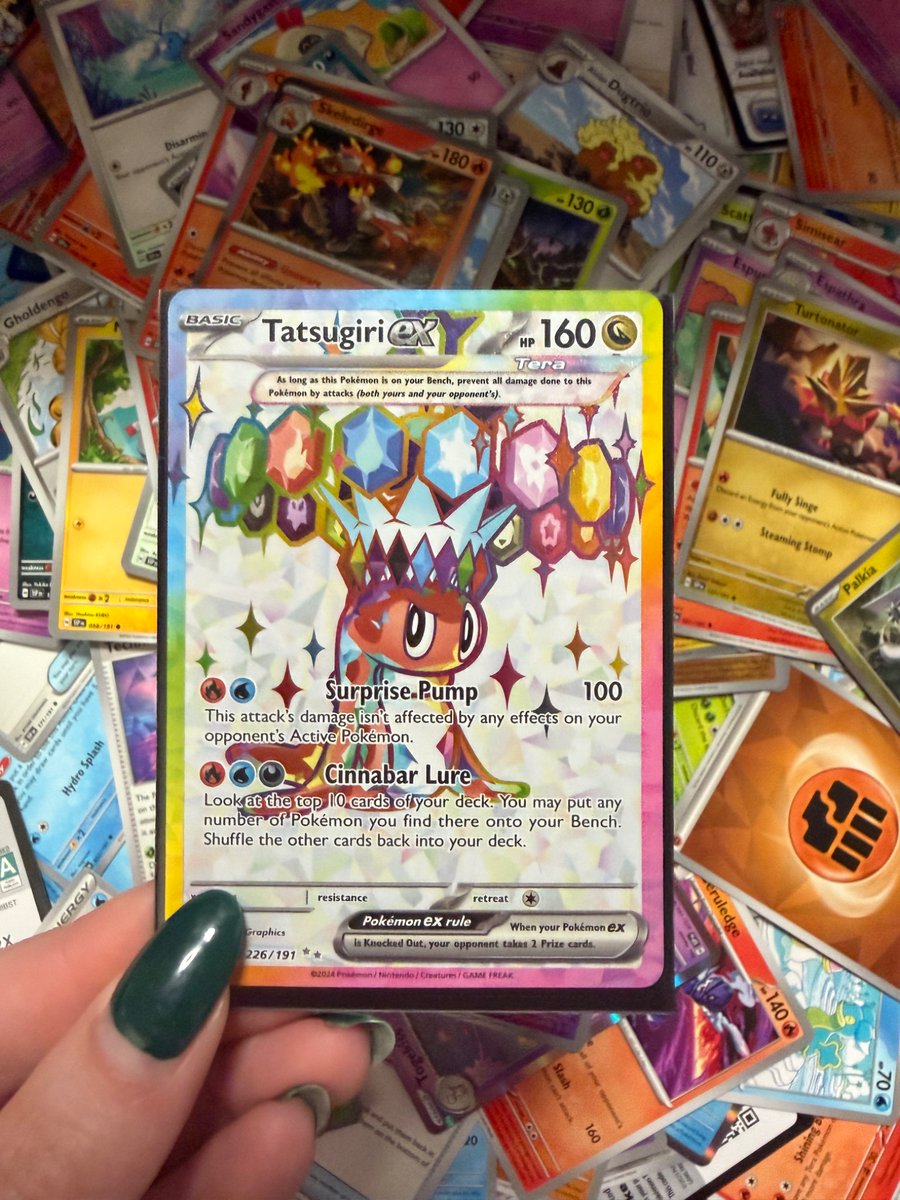 embcapital's tweet image. Today’s Surging Sparks Mega Booster (36 packs) didn’t disappoint 🔥⚡️Some solid hits pulled… and still hunting that ONE card like always 😂

#PokemonCards #PokemonTcg #SurgingSparks #PokemonPulls #CardCollector #TCGCommunity #PokemonTrade #SealedProduct #Pokemart