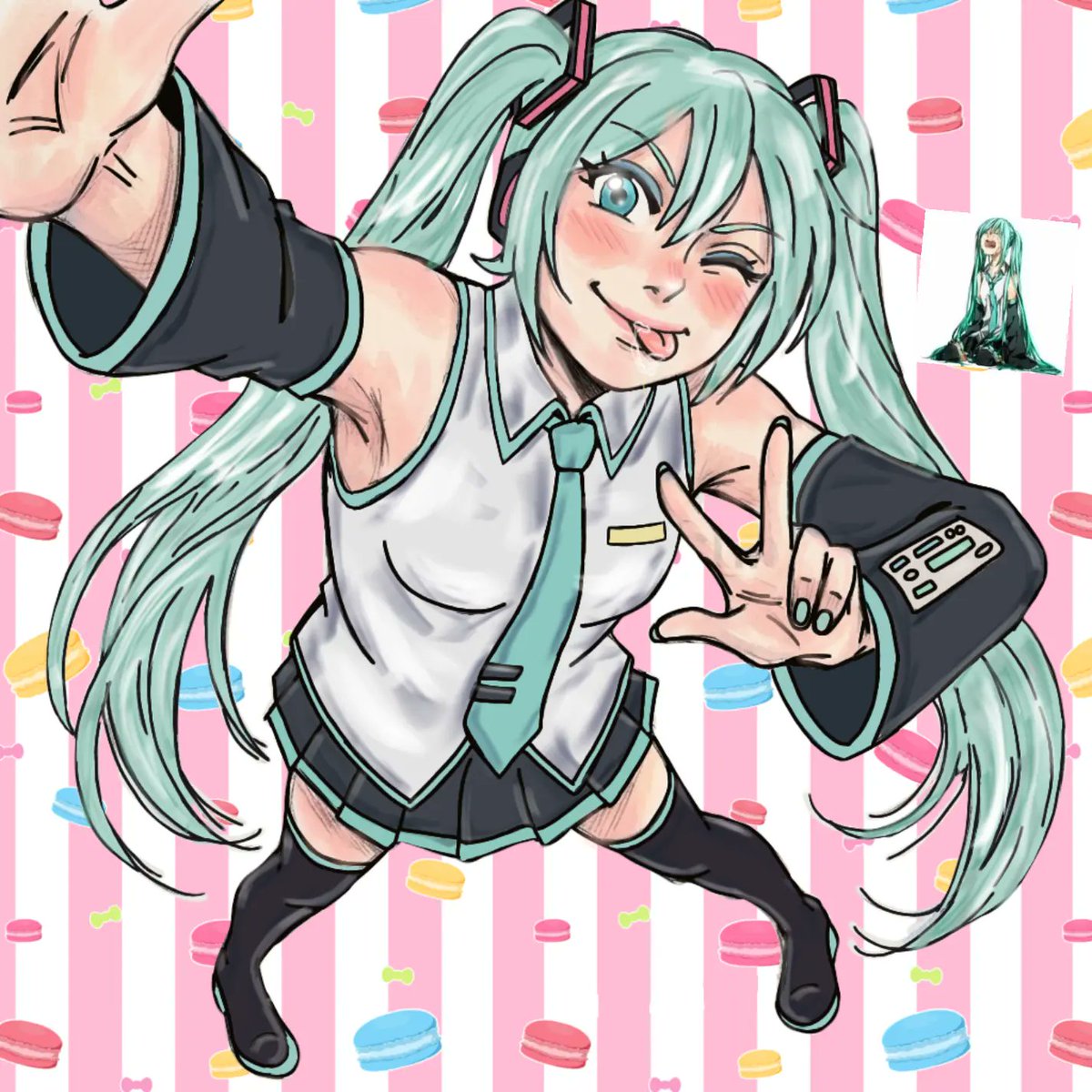 SweetEstefaniXx's tweet photo. New Miku pose?! 🍥✨✨ https://t.co/mh5VPfKfRN