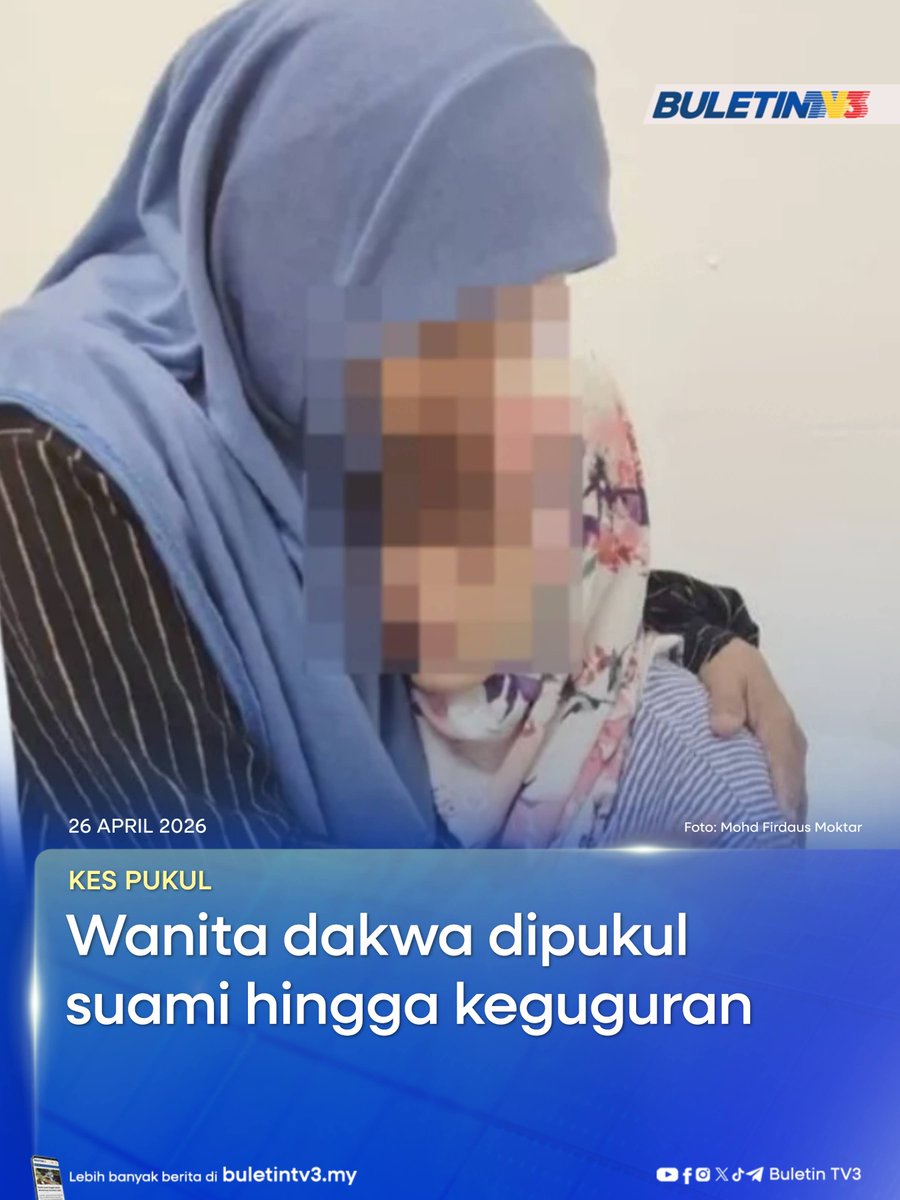 BuletinTV3's tweet photo. KES PUKUL | Seorang penjawat awam cedera di badan dan lebam di muka selepas dipercayai dipukul suaminya sehingga menyebabkan kandungan berusia 12 minggu gugur.

#BuletinTV3 #PukulIsteri #Keguguran #PenjawatAwam

Berita penuh di https://t.co/hJBubOBJTC https://t.co/NJro1cSj40