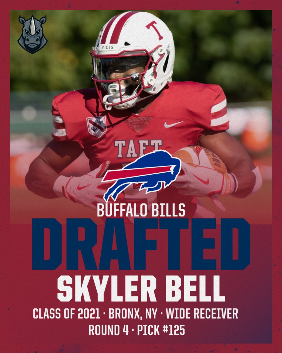 TaftFootballCT's tweet photo. Congratulations Skyler Bell '21! @Juicebe11 

We are so proud of you! 🦏🆙 @TaftRhinos @TaftSchool 

Taft is now officially #BillsMafia #BillsNation
🦏➡️🦬 https://t.co/AiJ88EFlzK