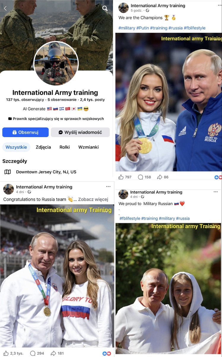 Rozklad_Jazdy's tweet image. Ocieplanie wizerunku Rosji i Putina wkroczyło na nowy poziom. Poniżej znajdziecie próbkę twórczości wspomaganej AI z profilu International Army Training na fb
#propaganda
#dezinformacja 
#rosjajuztujest