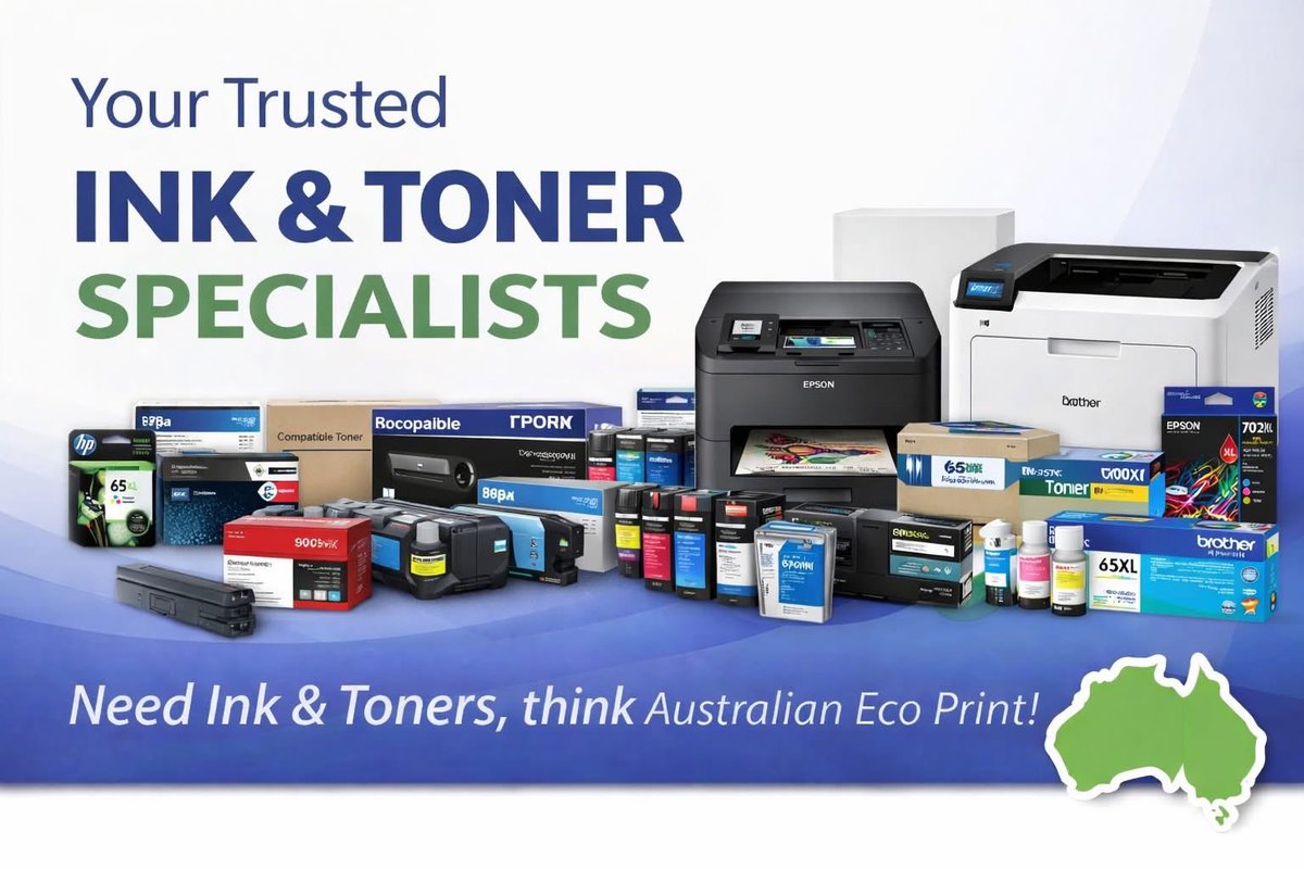 AustEcoPrint's tweet photo. 🖨️ Your Trusted Ink &amp; Toner Specialists 🖨️

Looking for a reliable, affordable solution for your printing needs? Look no further than Australian Eco Print!

Need Ink &amp; Toners, think Australian Eco Print!

🌐 Shop now: https://t.co/Qb7Xe70bDF

#Ink #Toner #PrinterSupplies #Office https://t.co/HZ0t0XPmsd