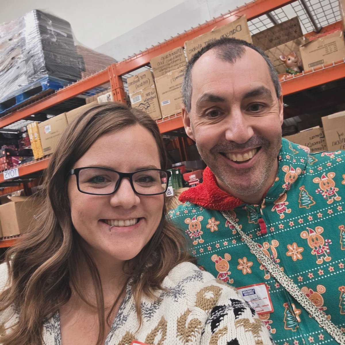 Jimmytheintern's tweet photo. Wrapping Day 2025!!! #stockingstuffersforseniors #ilovemyjob https://t.co/7GtWc2q7IM