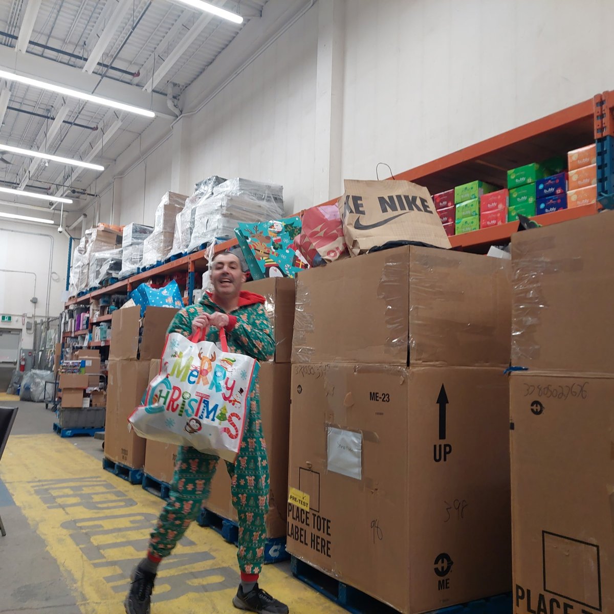 Jimmytheintern's tweet photo. Wrapping Day 2025!!! #stockingstuffersforseniors #ilovemyjob https://t.co/7GtWc2q7IM