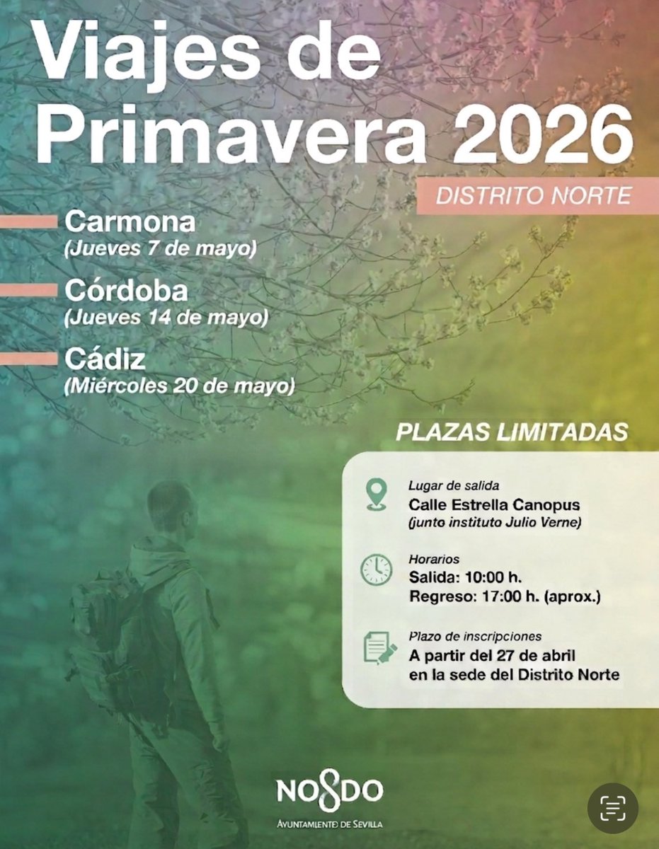 Dto_Norte's tweet photo. 🚌¡Comenzamos la temporada de viajes de primavera! Hemos preparado con mucha ilusión unos destinos muy atractivos para disfrute de nuestros vecinos. 

¡Os esperamos!👏🏻 https://t.co/uCVszSEhtA