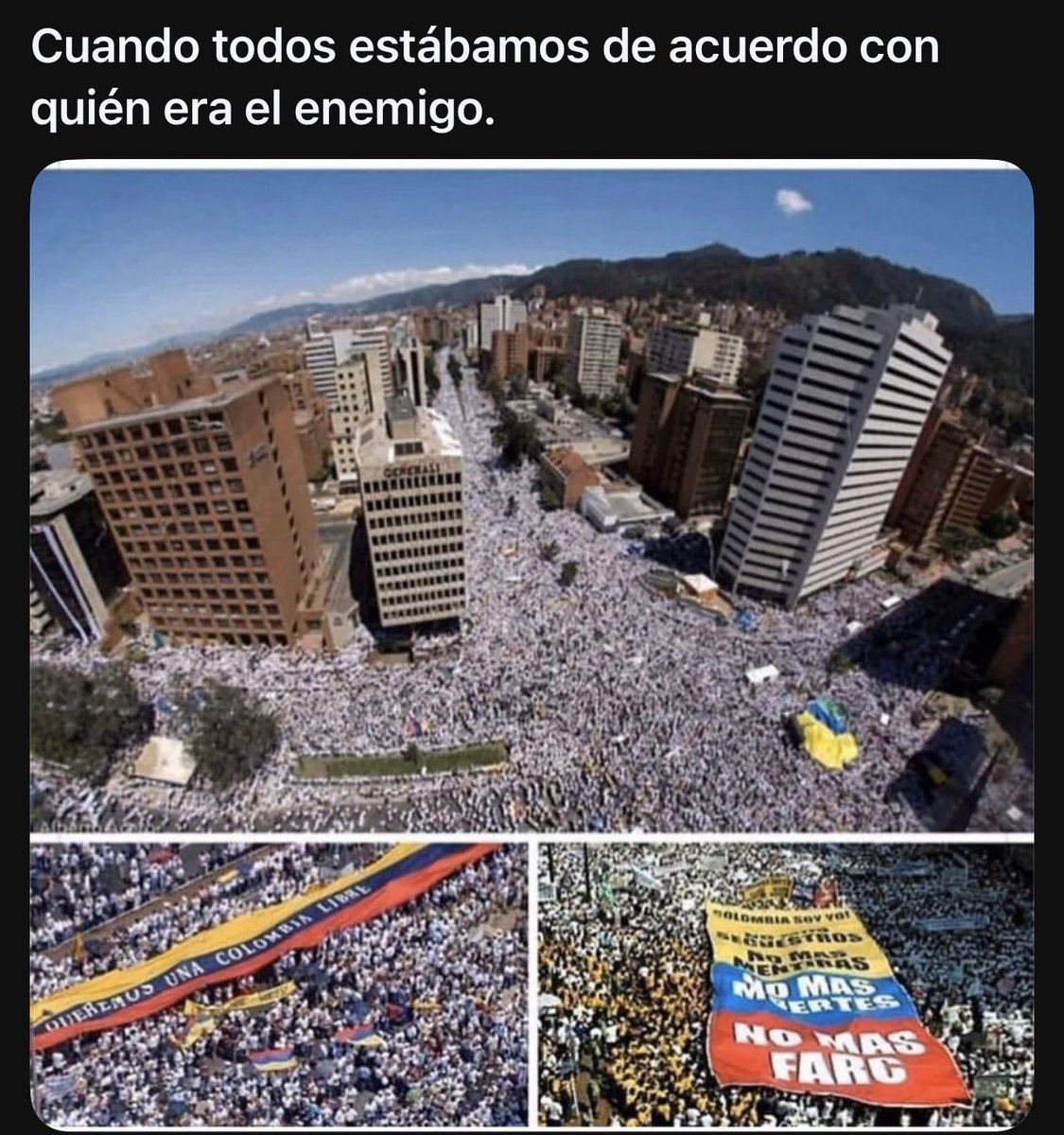 Jhonista's tweet photo. @petrogustavo Si los buenos son; Petro, las Farc, Santos, Cepeda y Compañía.
Me declaro del bando de los malos.  🫡 https://t.co/KR2QEWcP4V