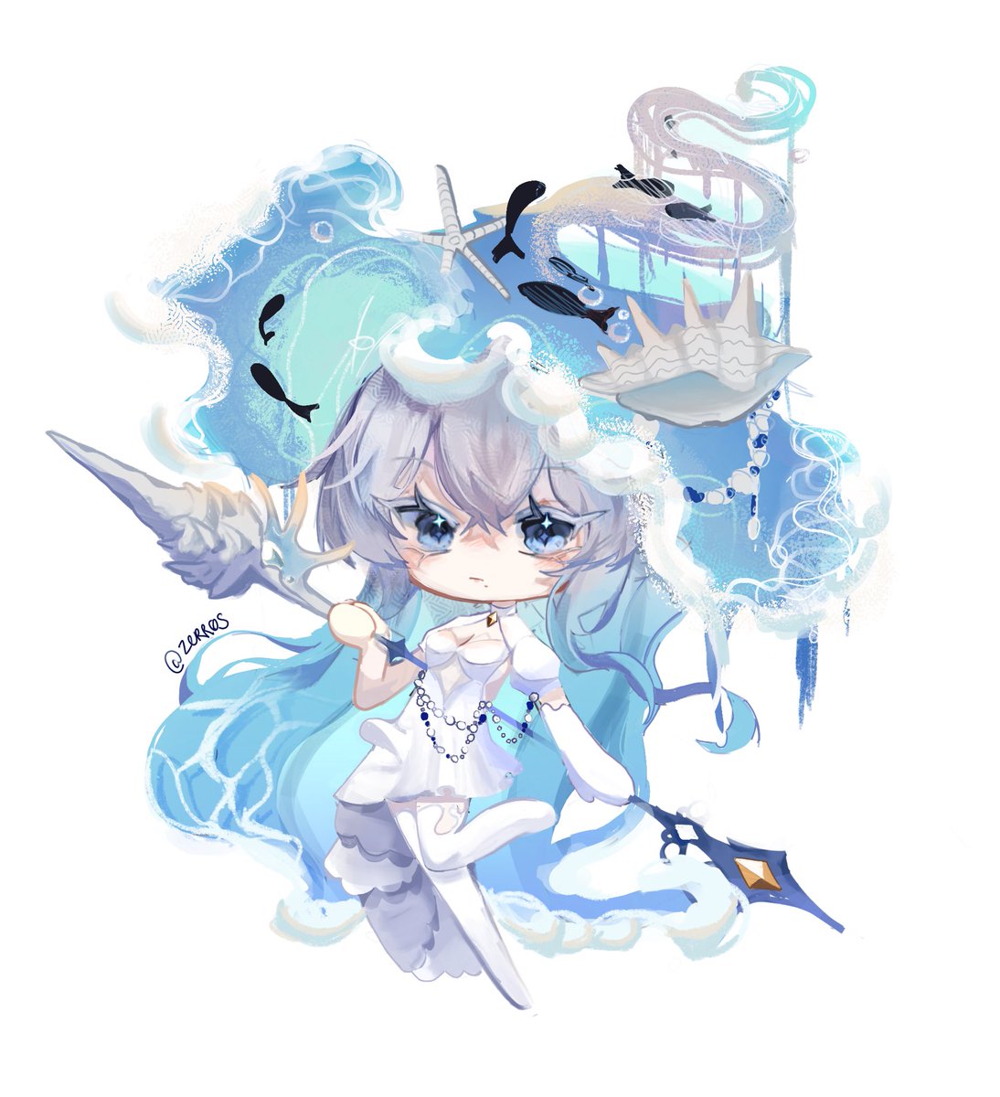 Zerr0s's tweet photo. Ocean witch colored! 🐚🌊🐟 https://t.co/fH2YEZHQzD