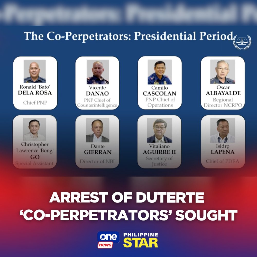 With charges against former president Rodrigo Duterte confirmed and the jurisdiction of the International Criminal Court (ICC) upheld, human rights groups are now pushing for the arrest of other co-perpetrators named in the crimes against humanity case before the tribunal.