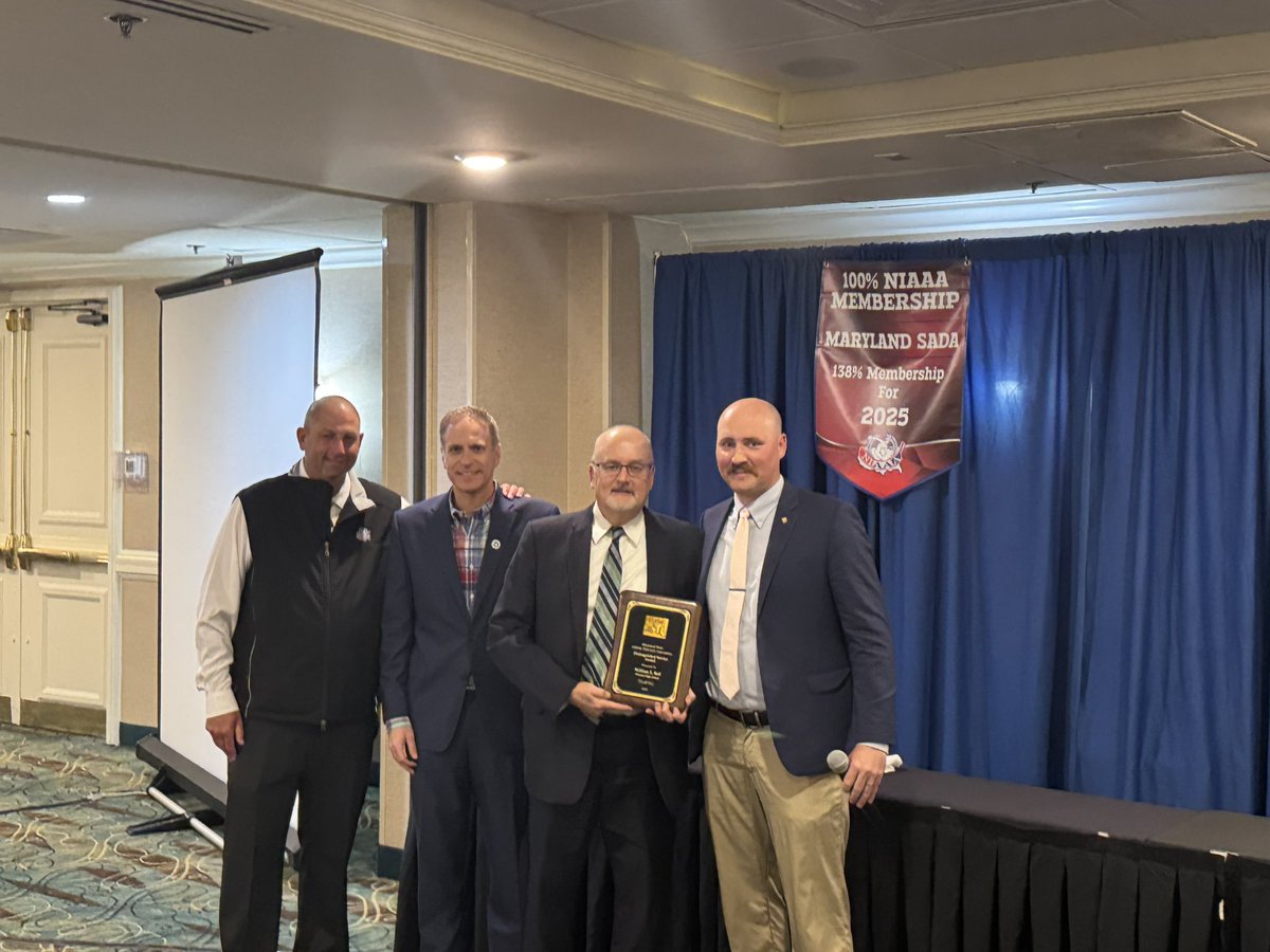 MCPSAthletics's tweet photo. Congratulations to @WheatonAD Coach Ed Ball, recipient of the @MDSADA Distinguished Service Award for his years of service to countless student-athletes and colleagues! # WeRAISE Legends @mcpsAD https://t.co/7ghvddEYYM