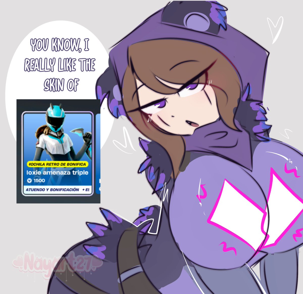 NayartNsfw's tweet image. sketch - hint
🐦‍⬛💜
#fortnite #fortniteskin #meme