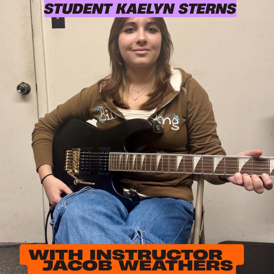 MusicByJW's tweet photo. Student Kaelyn Sterns at her music lesson this week 🎸🔥  

With Instructor Jacob Weathers  

If you're interested in music lessons, call today!  
📞 256-715-4040  
🌐 https://t.co/cQn4HBYiih  

Let’s rock ‘n’ roll! https://t.co/EX4KfOdQ7S