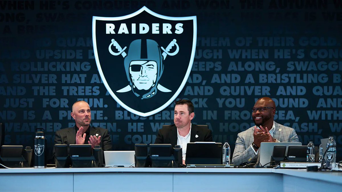 nickwalt's tweet image. #Raiders VP of player personnel Brandon Hunt (pictured on right) after the draft:

"As we start to build this new organization of ours, culture starts with people. We're reminded of that all the time. We have probably the best staff in the world. On behalf of John Spytek and our