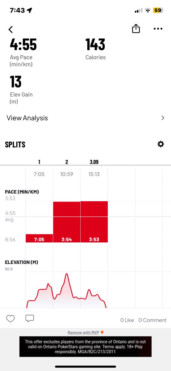 ShylaWild's tweet photo. Went on a run and I was basically pulling my dog the first KM with a 7min pace.  Then he killed the next 2km with dual sub 3:55 pace. https://t.co/uU63Rqv71g